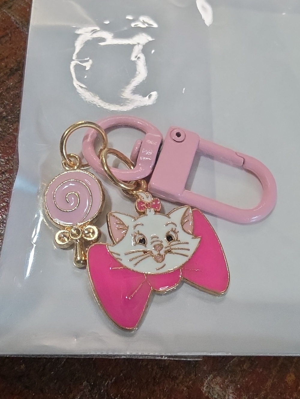Cat Marie Mini Purse Wallet Coin Charm Keychain Remade